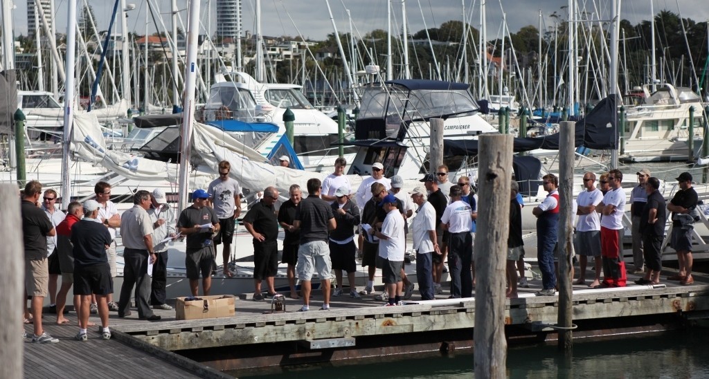 Skipper briefing at the Inaugural NZ Marine Industry Sailing Challenge © MRX Yachting www.mrxyachting.co.nz